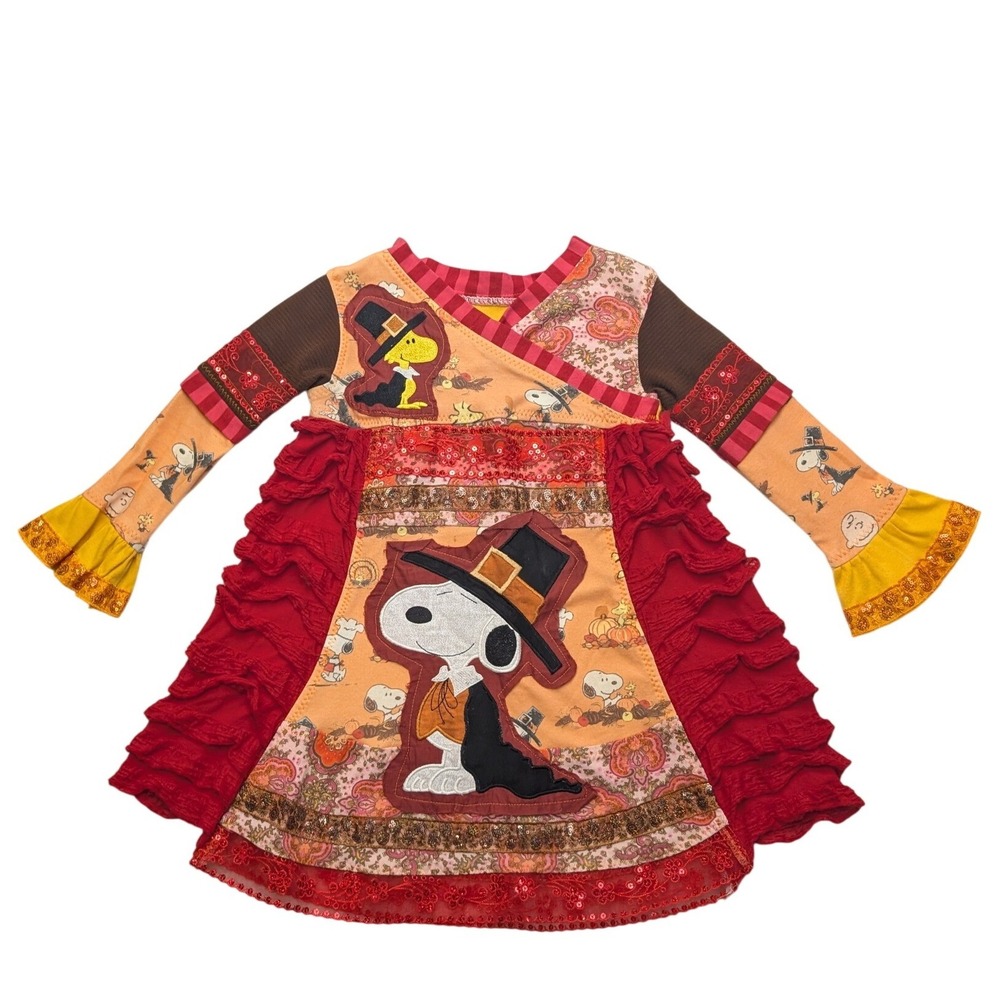 Handmade Thanksgiving Dress Girls Pilgrim Patchwork